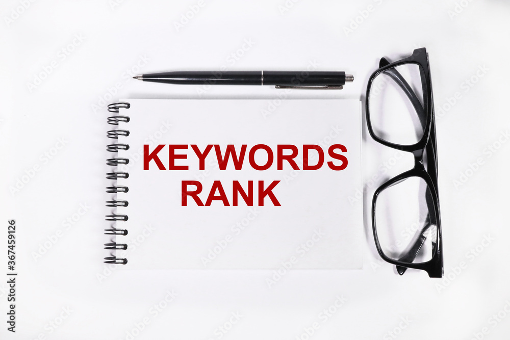 Keywords rank. business concept text on a white background Keywords rank. business concept text on a white background