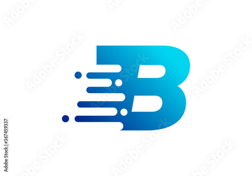 Abstract B Letter Speed Logo Design. Creative unique elegant geometric, minimal fashion brand B letter logo.