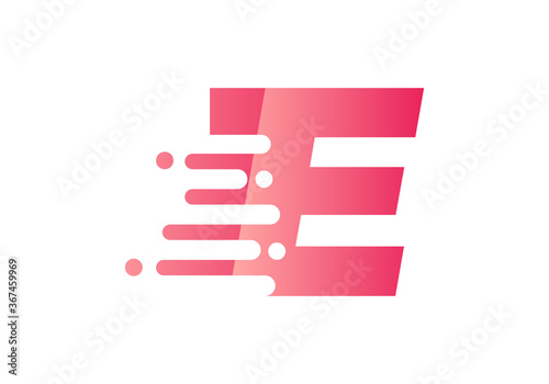 Abstract E Letter Speed Logo Design. Creative unique elegant geometric, minimal fashion brand E letter logo.