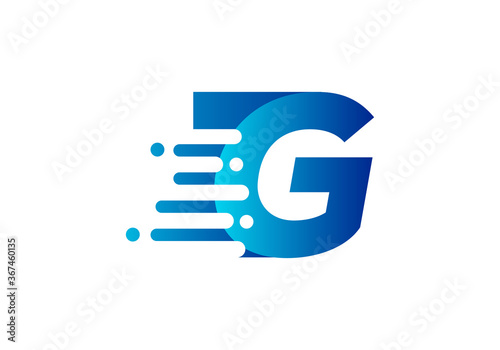 Abstract G Letter Speed Logo Design. Creative unique elegant geometric, minimal fashion brand G letter logo.