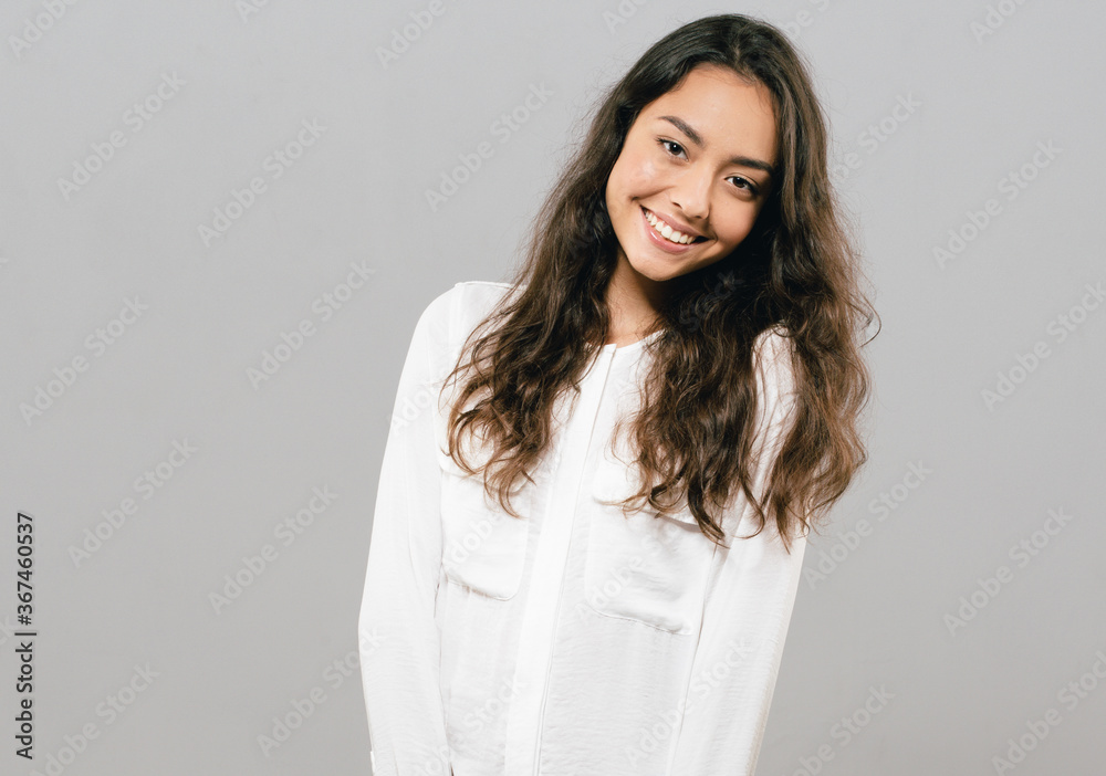 Long hair beautifyl. smile woman Long hair beautifyl. smile woman