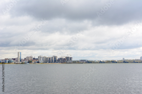 Panorama of Kazan city center across the Kazanka River. Kazan, Tatarstan, Russia. © Evgeniy