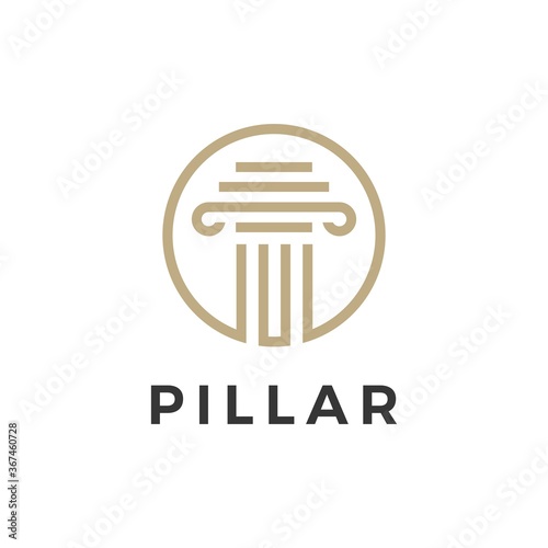 law pillar logo vector icon illustration