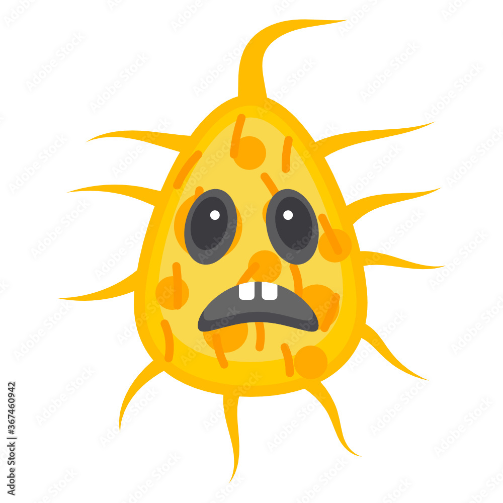 Flat icon of mold bacteria, scary microgranism Flat icon of mold bacteria, scary microgranism