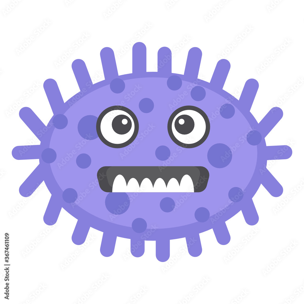 Flat icon of bacteria, scary microgranism
Flat icon of bacteria, scary microgranism