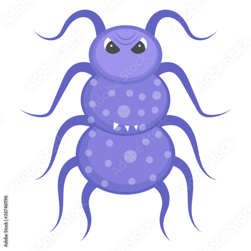 
Flat icon of salmonella bacteria, protozoan organism 
