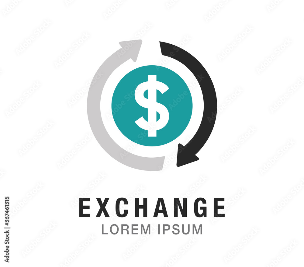 Exchange icon. Simple logo. Money change vector sign logo. Exchange icon. Simple logo. Money change vector sign logo.