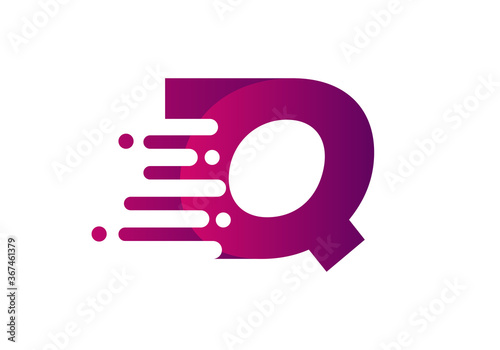 Letter Q Speed Logo Design Element. Abstract letter Q logo design template. Universal fast speed, quick energy drop icon.