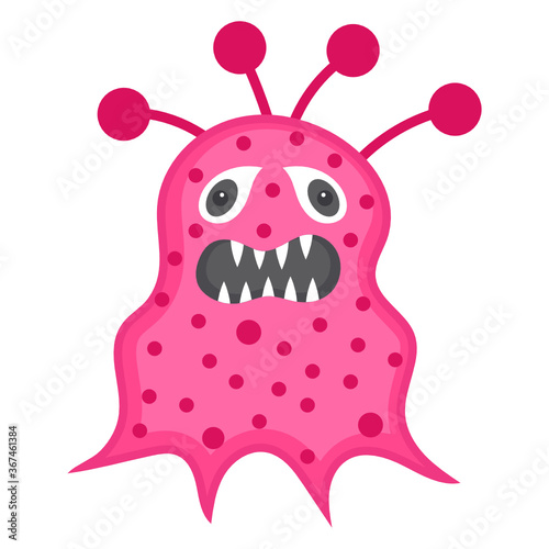 
Enterovirus icon in flat style, bing ball microorganism  
