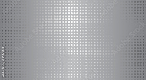 Polished silver metal background with reflection dots. Vector textured technology stainless steel backdrop. Chrome, aluminum, nickel or platinum. Metallic dot pattern