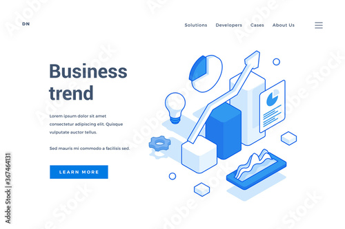 Web banner with positive business trend advertisement