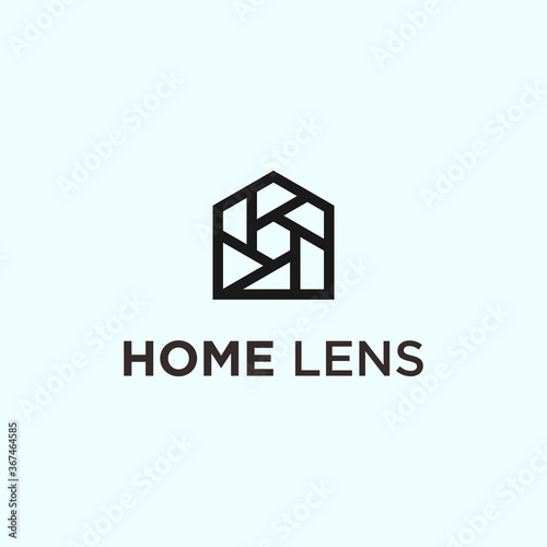 home photo logo. lens icon