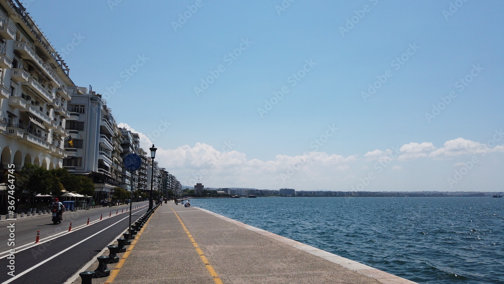 Clip of the port and seafront of Thessaloniki in Greece