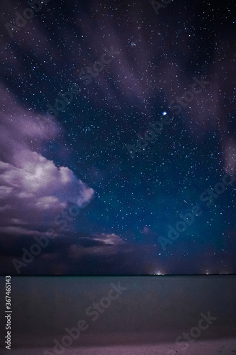 starry night sky over the sea