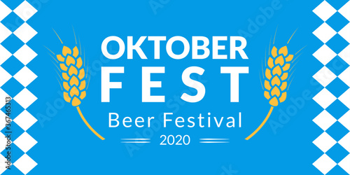 Oktoberfest banner design. Beer fest in October logo. German festival poster, sign, flyer, invitation card template. Vector illustration.