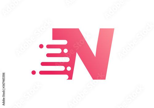 Abstract N Letter Speed Logo Design. Creative unique elegant geometric, minimal fashion brand N letter logo.