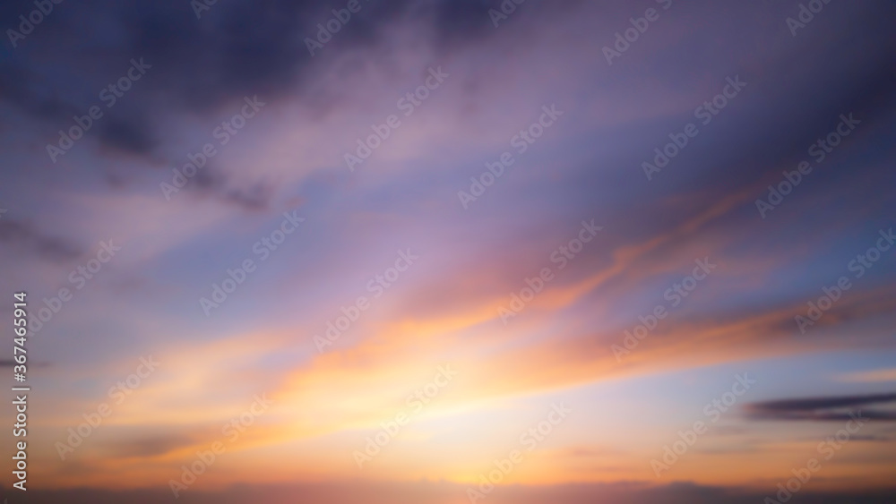 Blur image for background: sunset sky and clouds