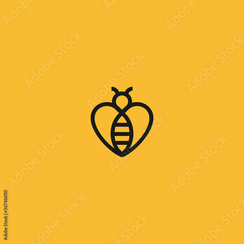 love bee logo. bee icon