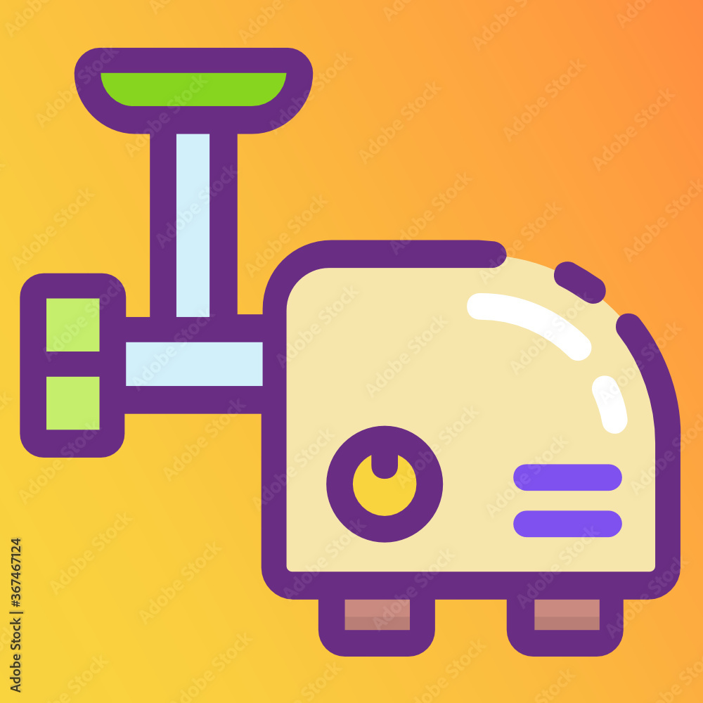 A flat line design of meat mincer, editable vector style
A flat line design of meat mincer, editable vector style