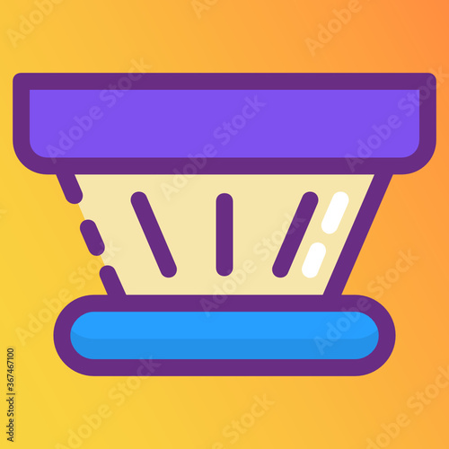 
A mounted extractor hood icon design, flat vector of kitchen exhaust.
