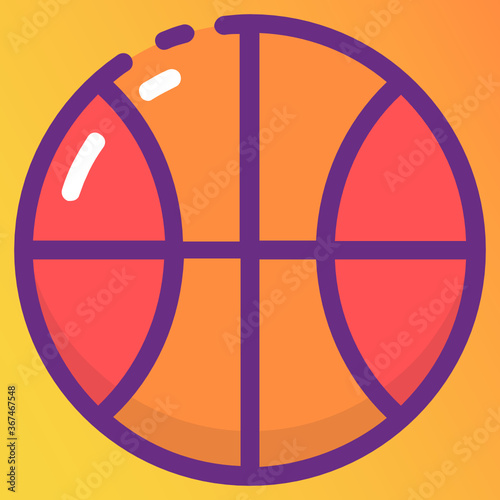 
Flat vector design of basketball, outdoor sports in editable style 
