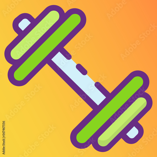 
Dumbbell vector style, fitness accessory in flat line style 

