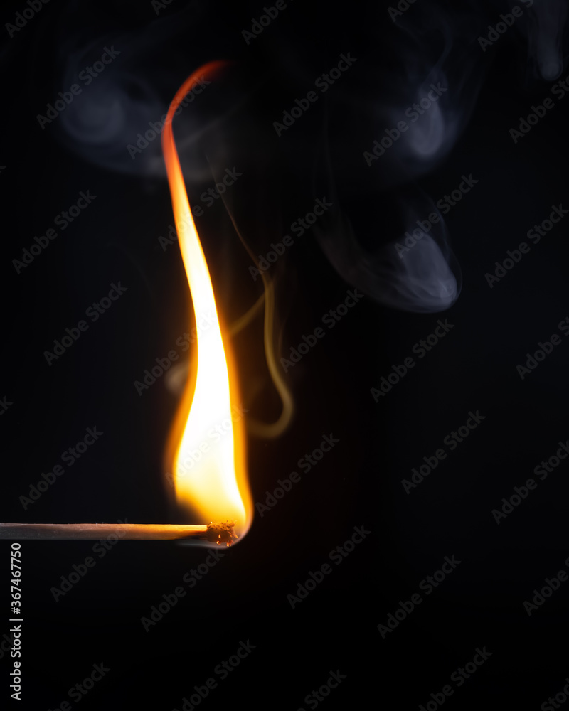 match flame dark background