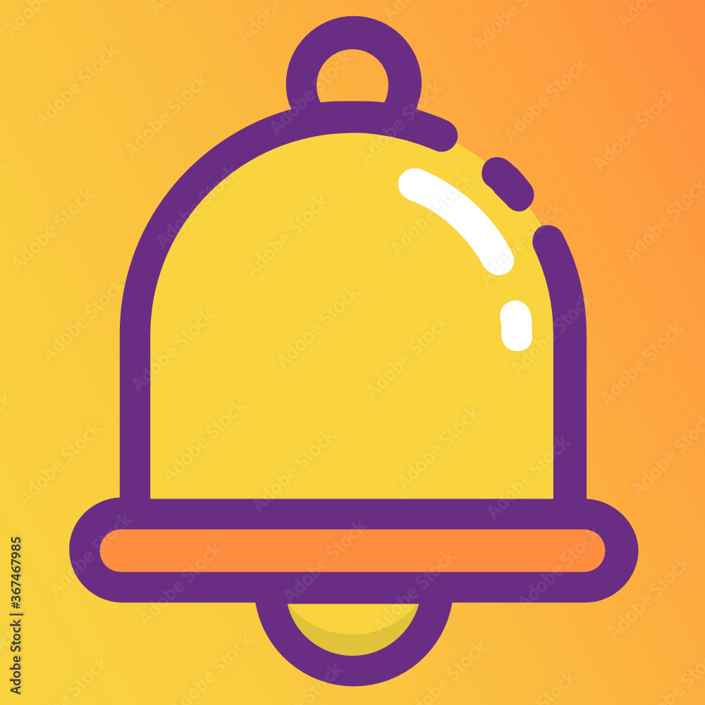 A notification bell, flat vector of school bell
A notification bell, flat vector of school bell