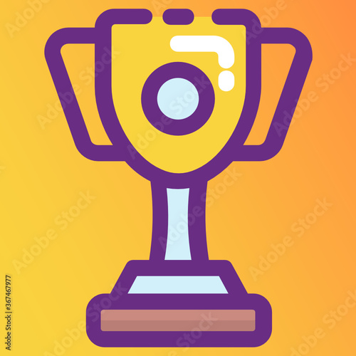 
Trophy icon design, winning cup in editable style 

