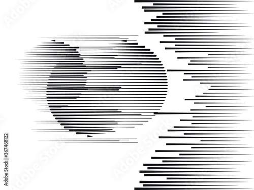 Logo with speed lines in circle, rectangle and triangle form .Square unusual icon Design .Black Vector stripes .Geometric shape.