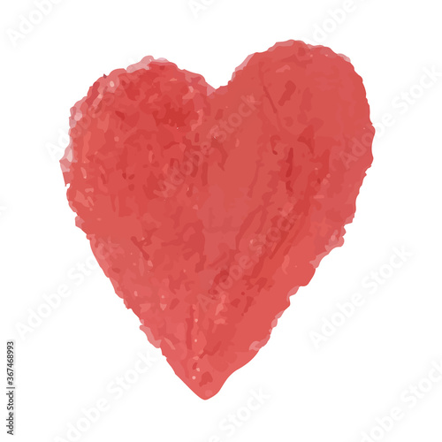 Vector colorful illustration of heart shape drawn with red colored chalk pastels. Elements for design greeting card  poster  banner  Social Media post  invitation  sale  brochure  other graphic design
