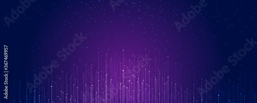 Abstract background of dotted lines, starry sky, big data concept.