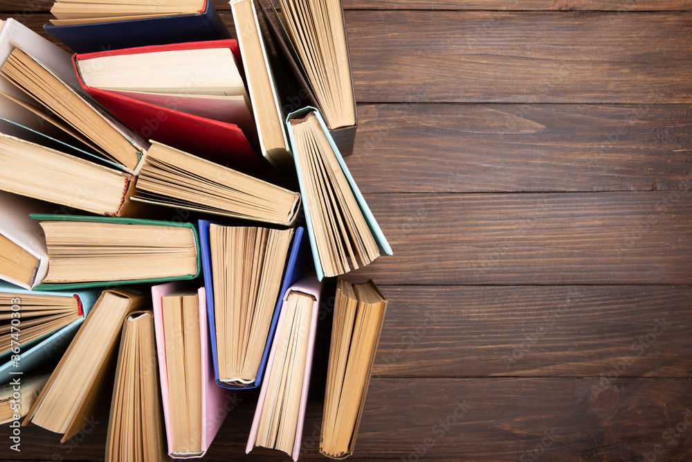 Fototapeta premium Books pattern background for wisdom, science and education. Reading and writing concept