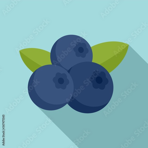 Superfood blueberry icon. Flat illustration of superfood blueberry vector icon for web design