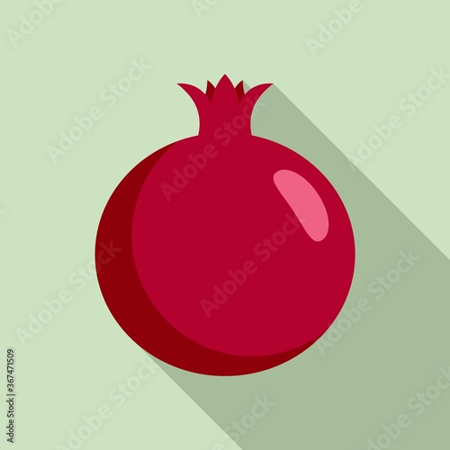 Fresh pomegranate icon. Flat illustration of fresh pomegranate vector icon for web design