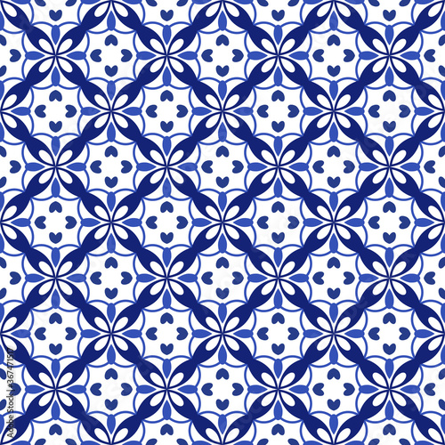 Azulejos portuguese traditional ornamental tile