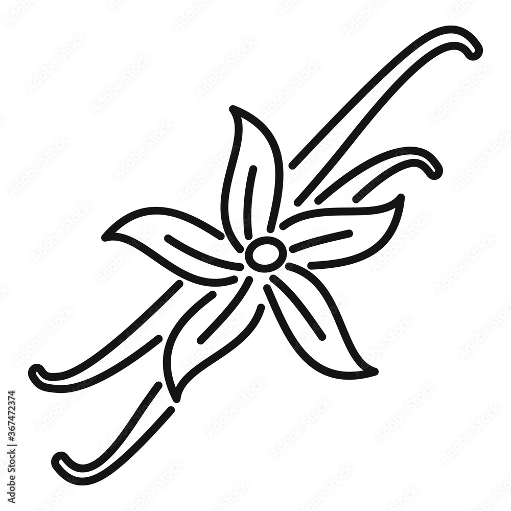 Vanilla flower icon. Outline vanilla flower vector icon for web design isolated on white background Vanilla flower icon. Outline vanilla flower vector icon for web design isolated on white background