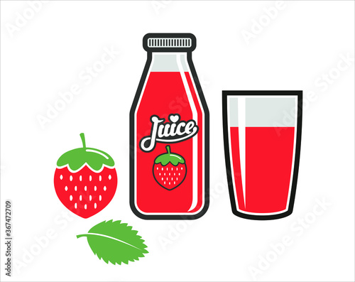 A illustration of strawberry juice that feels fresh and charming.

