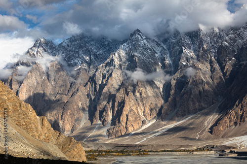 Passu cones Karakoram mountain range Pakistan
