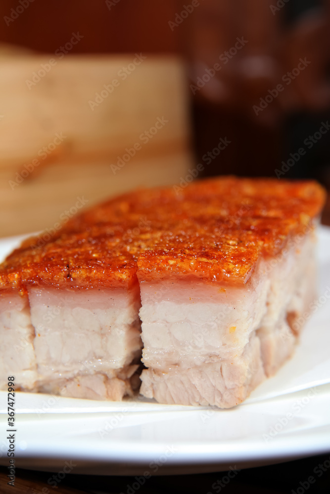 A Plate Of Roast Pork