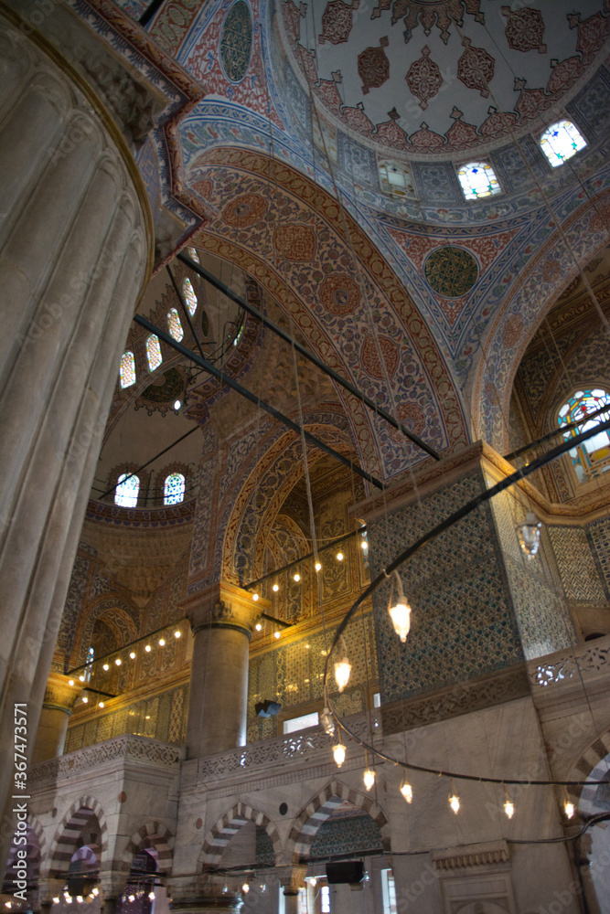 Interior of the Blue Mosque. Istanbul, Turkey.
