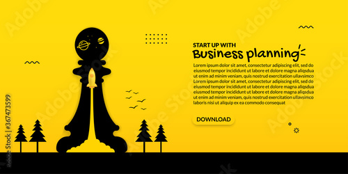 Light bulb launch inside chess on yellow background, business start up concept