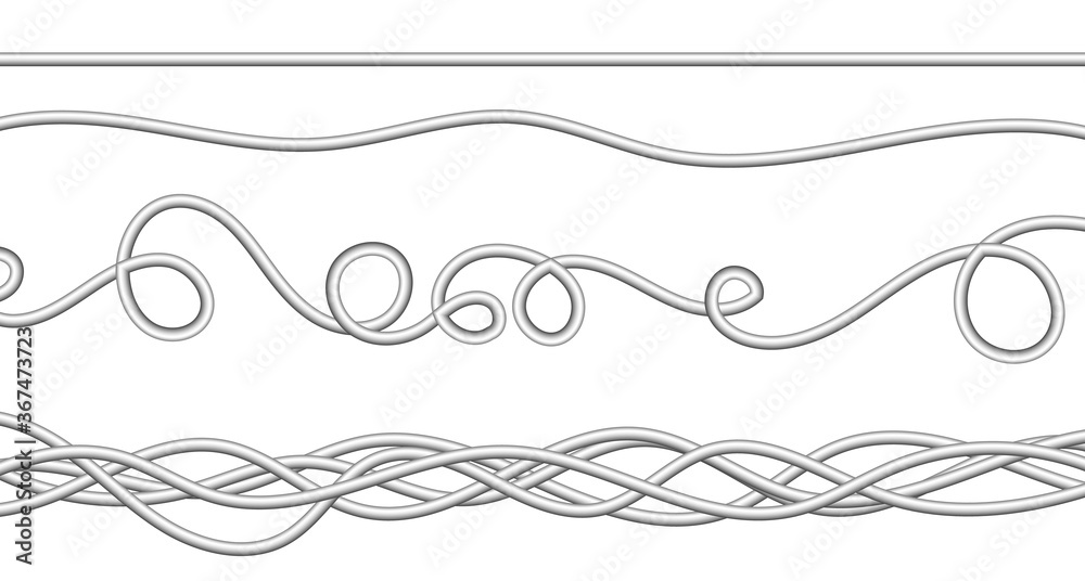 Power industrial cables .Vector illustration. Electric wires on a transparent background.