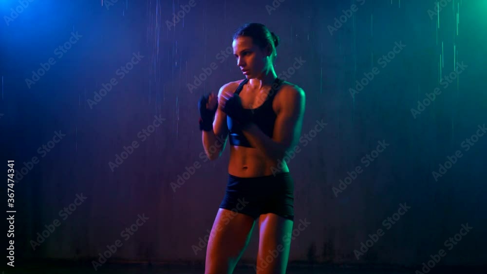 Woman doing hit boxing workout. Woman doing hit boxing workout.