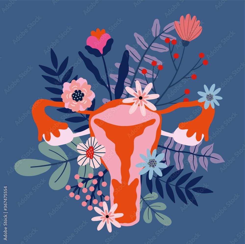 Fototapeta premium Illustration of an uterus with flowers 