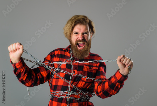 Canvastavla Man break out chain