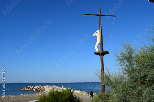 Marina di Cecina (Cecina Mare), beautiful view of the town on the seaside near to the beach, famous for its pinewood - Tuscany, Livorno, Italy