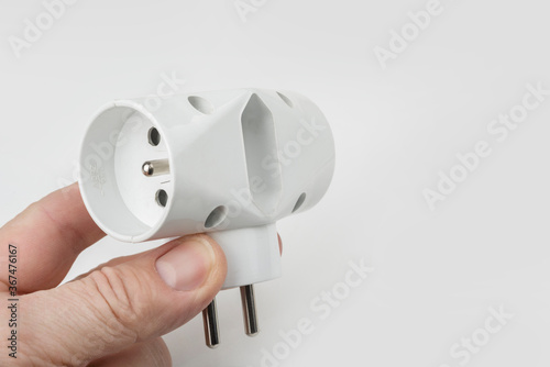 220V electric splitter on a white background