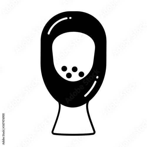 Urinal Sanitary Plumbing fixture concept vector glyph Icon design, Male Toilet on white background, Ceramic Bowl for Pee 