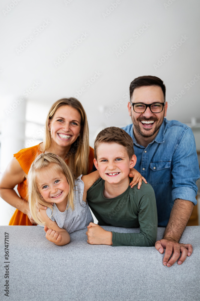 Portrait of happy smiling family at home Portrait of happy smiling family at home